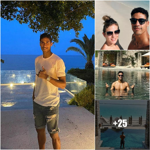 Varane unwinds with stunning wife on the beach as Manchester United outcast takes time to ‘recharge’.