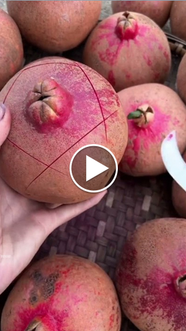 Amazing peeling skills ripe pomegranate fruit