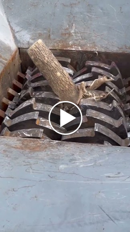 Industrial shredder machine for testing shredding tree root