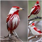 Forever attached to birds The South American Cotinga Pompadour has red and white feathers that bring the beauty of luck.