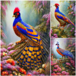 Admire the flock of rare 7-color pheasants