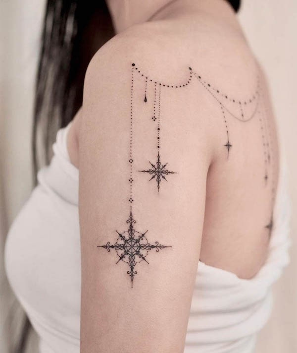 74 Stunning Star tattoos That Shιne On TҺe Skιn